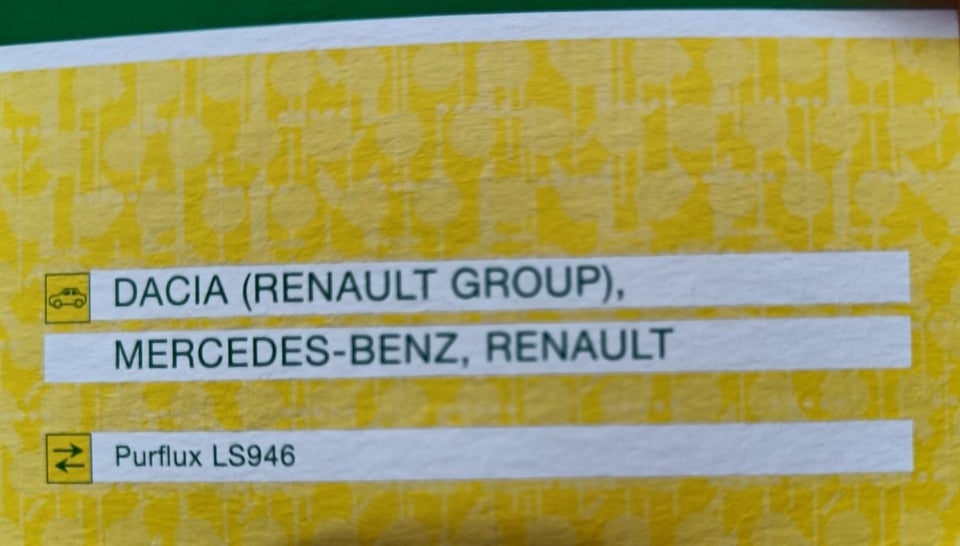 Andre reservedele, Oliefilter, Renault