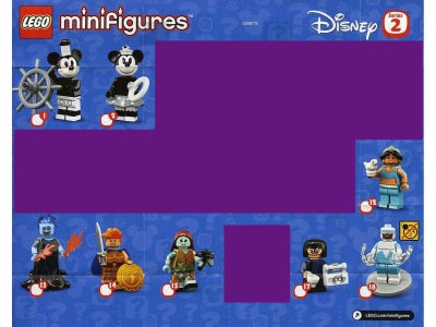 Lego Minifigures, Disney, serie 2, Poser er åbnet for identifikation.

1. Vintage Mickey 30kr
2. Vin