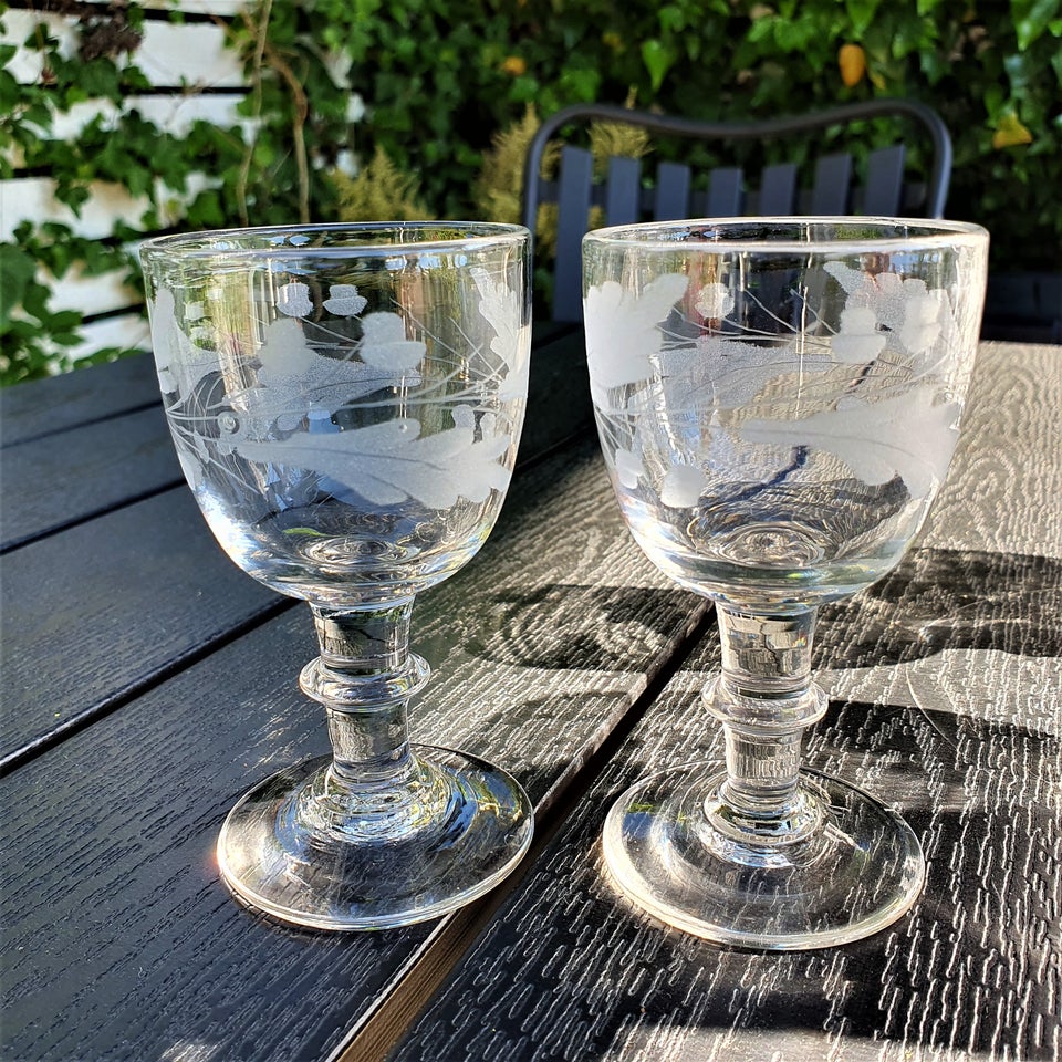 Glas, danske egeløvsglas 1865-1900