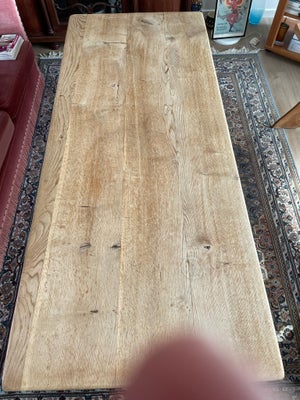 Sofabord, Egetræ, Snedker fremstillet enkelt bord mål 1,80 x 0,75   - massiv bordplade 40 mm - højde