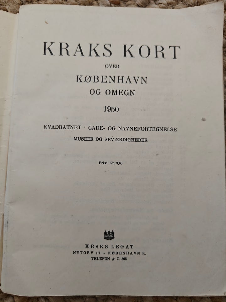 Bøger og blade, Kraks kort København og omegn 1950