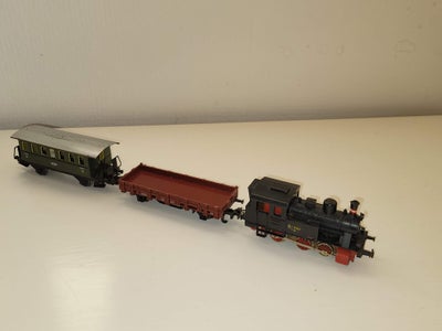 Modeltog, Märklin F 658 (3029) med vogne, skala H0, Märklin damplokomotiv 3029 litreret som DSB F 65