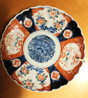 Antik japansk porcelænstallerken, vægplade, Porcelæn