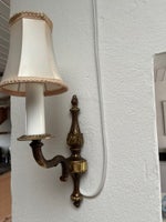 Væglampe, Retro / gammel messing lampe med skærm