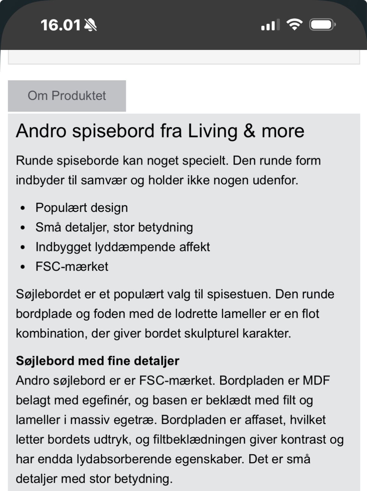 Spisebord, Egetræ, Living & more - model Andro