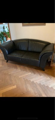 Sofa, læder, 2 pers., 2-3 personers lædersofa, størrelse 190x85, siddehøjde 40 cm, velholdt