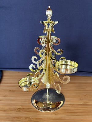 juletræ til fyrfadslys, dekorativt juletræ til 3 fyrfadslys (lys medfølger ikke, men kan tilkøbes)

