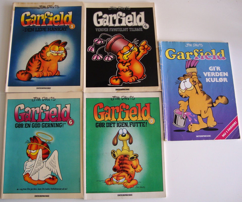 5 albums med Garfield - samlet pris, Jim Davis, Tegneserie