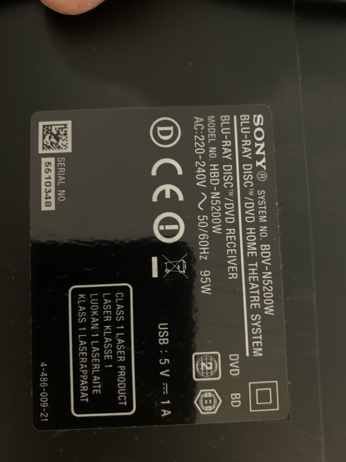 Sony, BDV-N5200W, 5.1 højttalersæt