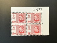 Grønland, postfrisk, AFA nr. 101 fireblok med øvre