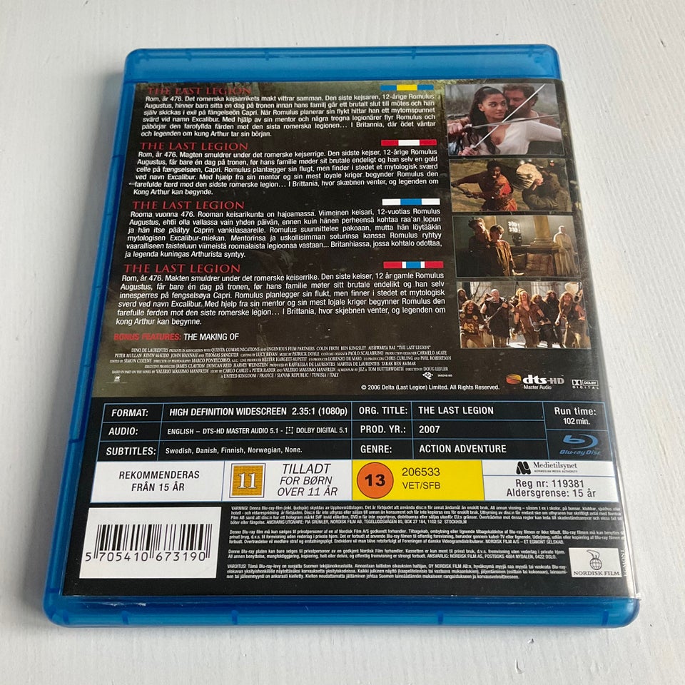 The Last Legion, Blu-ray, action