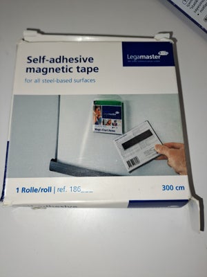 Self adhesive magnetisk tape, 2 cm bred 300 cm lang. Ny