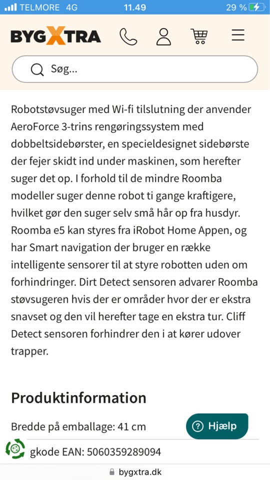 Robotstøvsuger, iRobot Roomba e5 5154