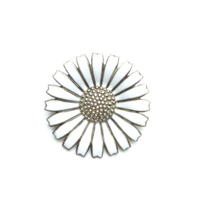 Broche, sølv, Anton Michelsen sterling sølv broche marguerit, En flot sterling sølv marguerit broche