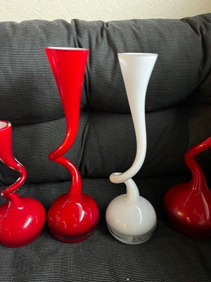 Vase, Swing vase, Normann Copenhagen, 6 stk. vaser i rød og hvid. Prisen er for dem alle. Størrelser