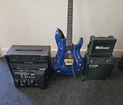 Elguitar, Harley Benton S-620, Trans Blue Rock Series, elektrisk guitar. Bolt-On Neck Construction, 