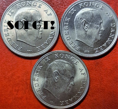 Danmark, mønter, 19631972, SUPER FLOTTE TÆT PÅ UNC. MED MØNTSKÆR FREDERIK IX 1 KRONE 1963 & 1 KRONE 