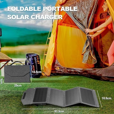 solcellepanel, Foldbart solcele-panel, til camping, festival mm. Nyt og ubrugt.
Dette meget højefekt