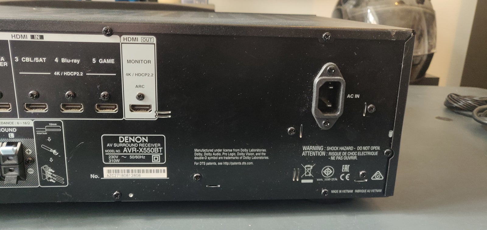 Denon, AVR-X550BT, 5.2 kanaler