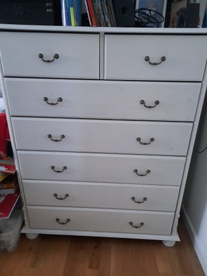 Klædeskab, b: 90 d: 40 h: 110, Spacious drawers. I painted it in white few years ago so in some plac