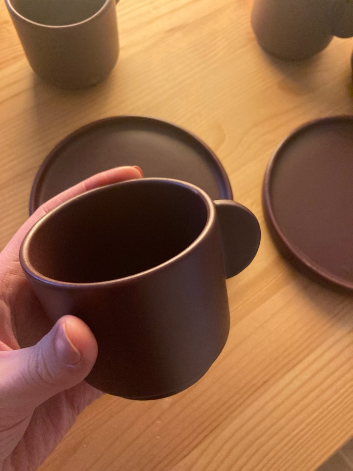 Keramik, 4x kaffe kop & 2x lille tallerken, H&M Home