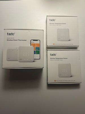 Termostat, Tado, Starter Kit - Trådløs Smart Termostat Starter Kit V3+ og 2 ekstra wireless temperat