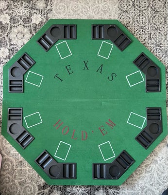 Pokerbord, Black Jack Bord, Foldbart Poker- og Black Jack bord med tilhørende rejsetaske. 

Til de h