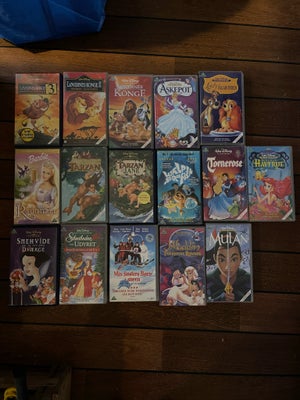 Børnefilm, VHS film, VHS film. Prisen er pr. stk.