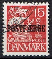 Danmark, stemplet, postfærgemærke