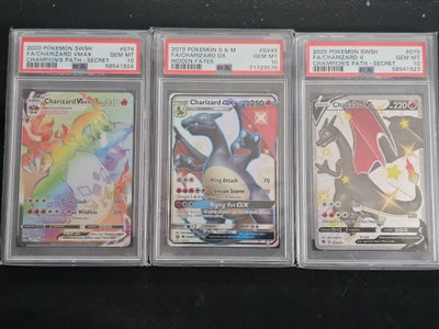 Samlekort, Pokemon kort, charizard PSA 10, Her kommer der 3 halv store charizard psa 10 til salg ! 
