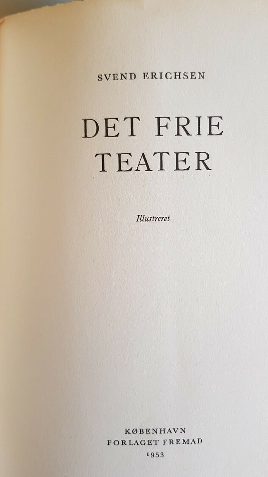 Det frie teater, Svend Erichsen, emne: historie og samfund