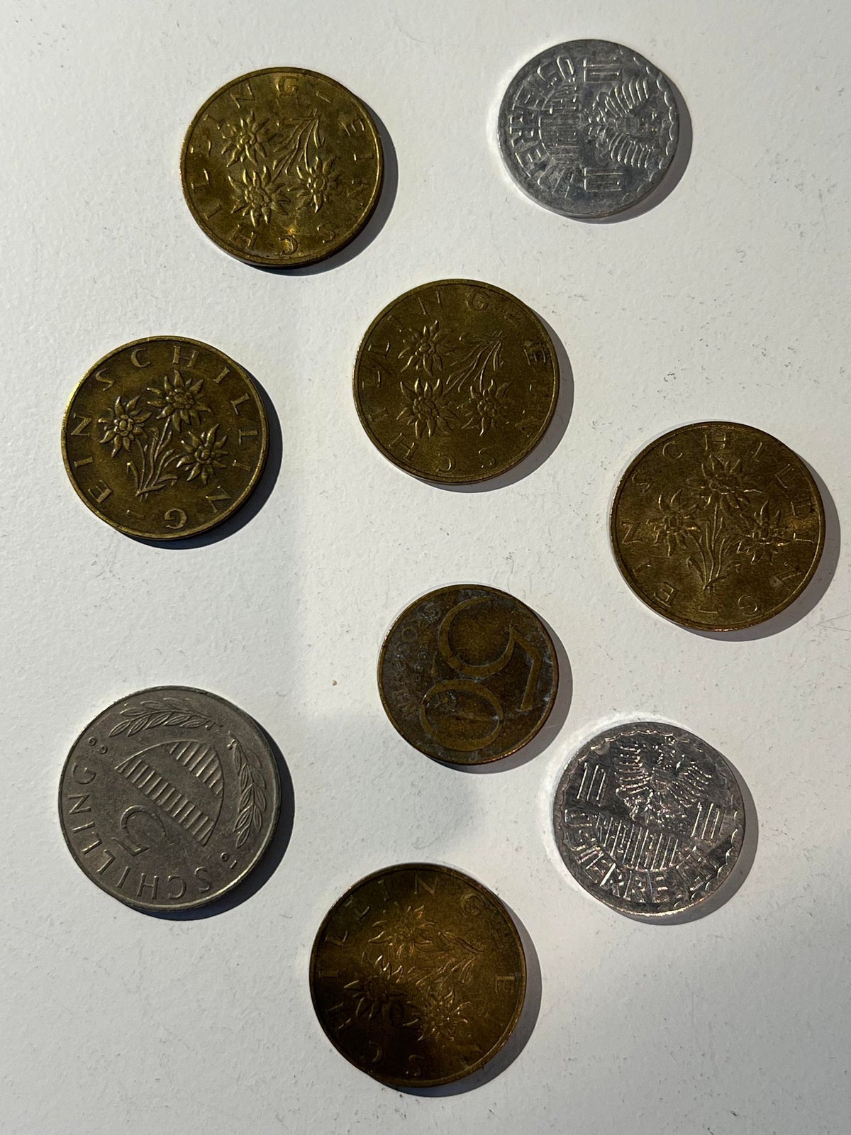 Vesteuropa, mønter, 9 stk