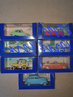 Modelbil, Atlas Tintin, skala 1:43, 4 stk Tintin biler.

Køb alle 4 for 400 kr.

Citroen Ami, MG 110