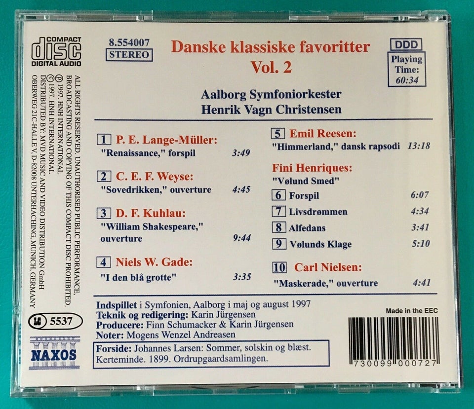 Danske Klassiske favoritter (2CD): Vol. 1+2, klassisk