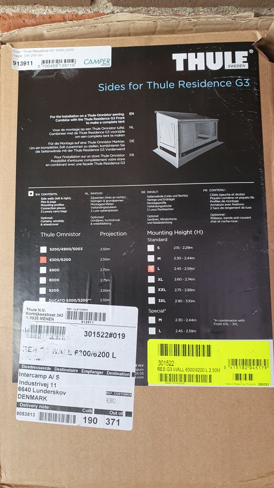 Fortelt, Thule Residence G3 (KOMPLET)