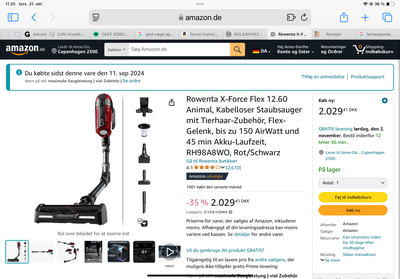 Støvsuger, Rowenta X-Force 12.60 animal, 150 watt, Rowenta/OBH X-Force Flex 12.60 animal ledningsfri