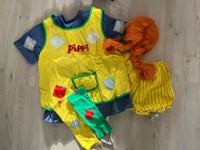 Udklædningstøj, Pippi Langstrømpe tøj + paryk , Pippi