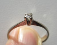 Ring, hvidguld, 14 k med diamant