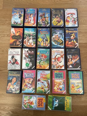 Børnefilm, Disney, VHS - Pris pr. stk. kr. 20,-  
Kan sendes på købers regning. 