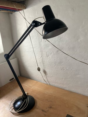 Arkitektlampe, Luxo L-101-H, Sortlakeret vintage lampe