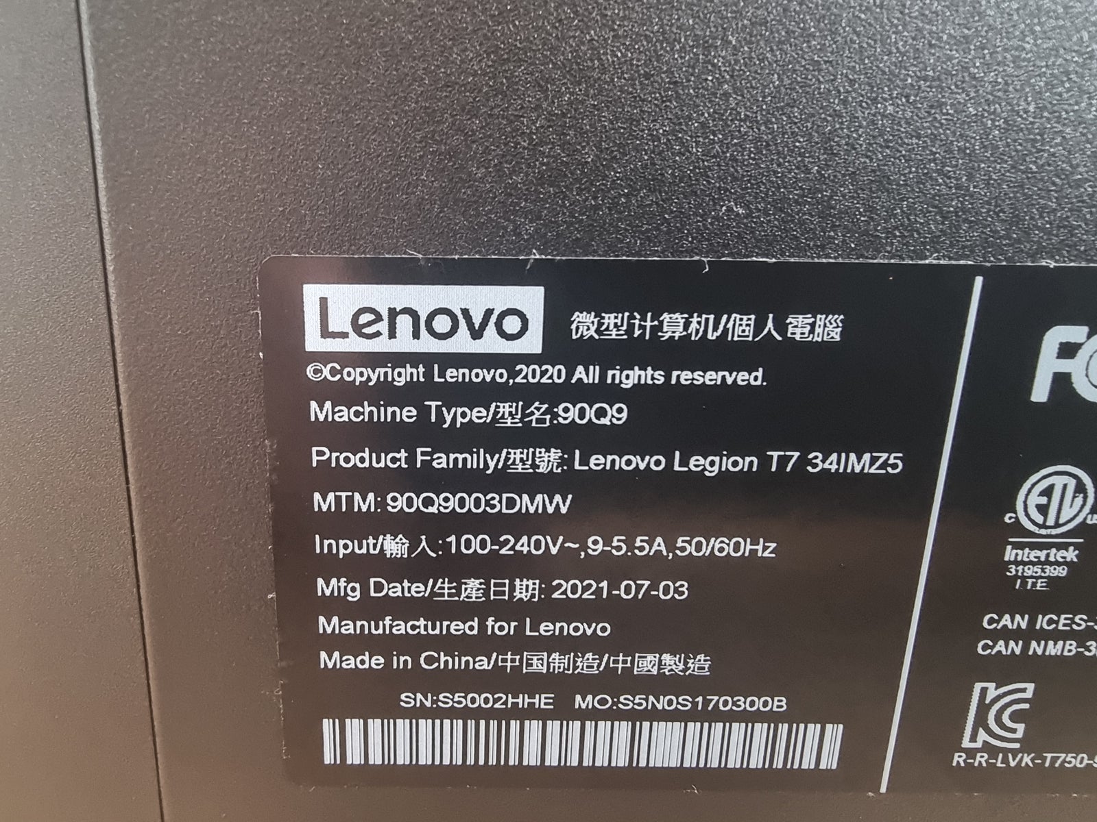 Lenovo Legion i7 3080 med mere end 2 års garanti!
