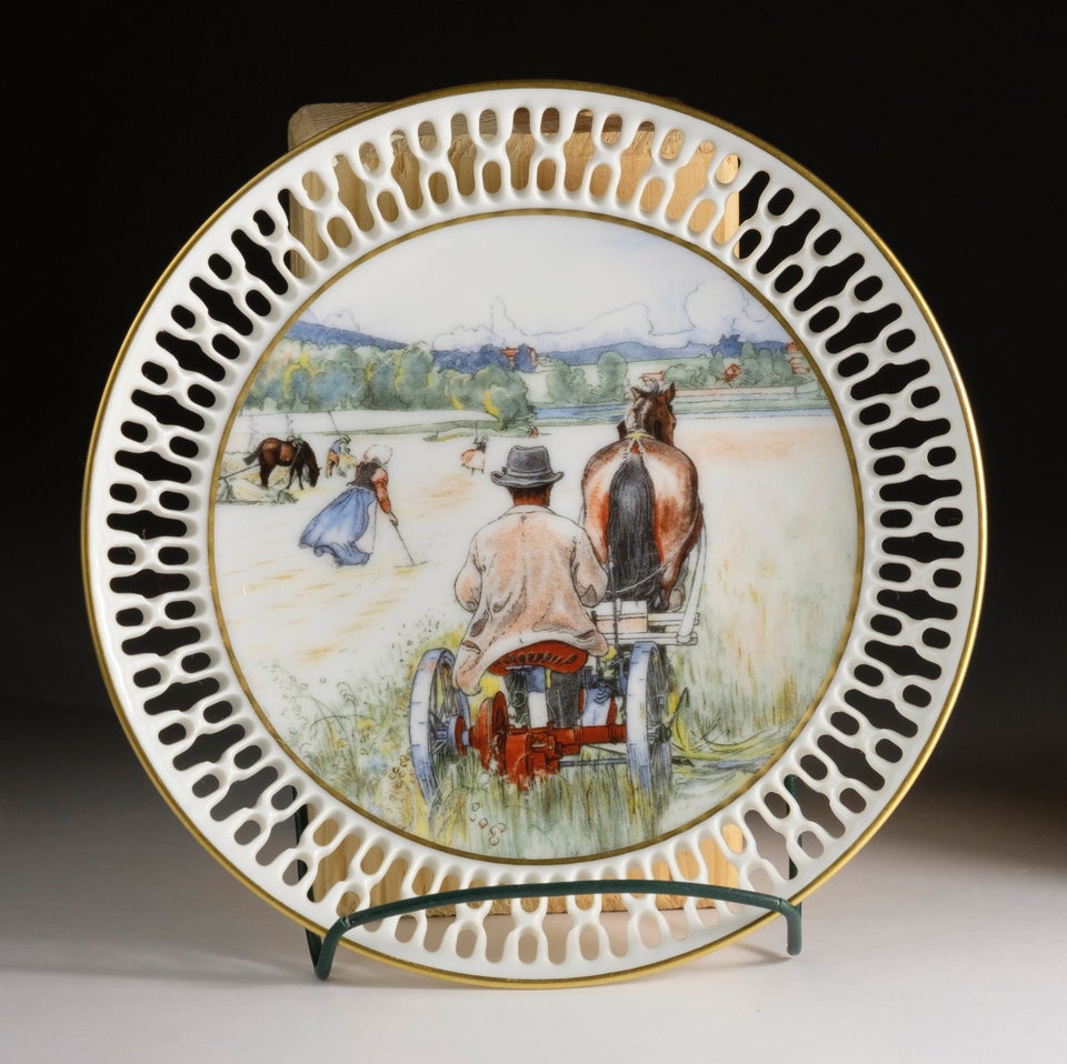 Porcelæn, tre små platter, B&G - Carl Larsson