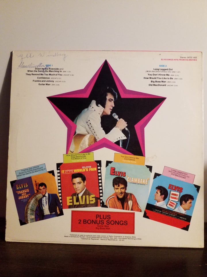 LP, ELVIS PRESLEY, SINGS HITS FROM HIS MOVIES