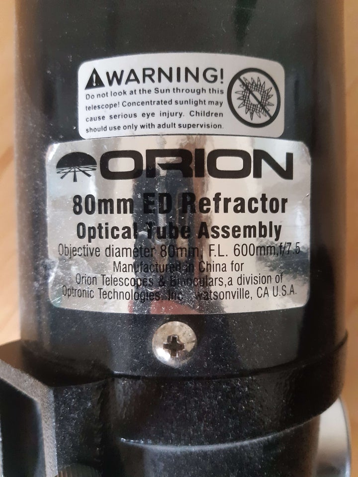 Refraktor, Orion, ED80 + 0,85x corrector