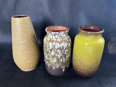 Keramik, Tyske keramik vaser, 
W.GERMANY

...Til venstre...
Flot lys brun nistret vase
(se foto 4 --