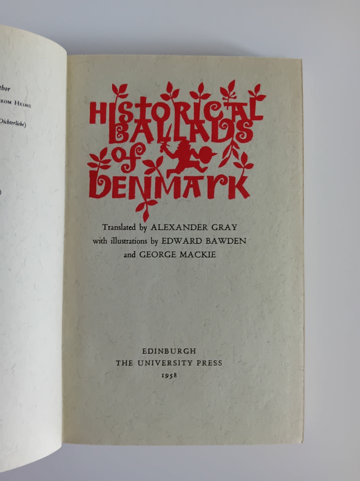 Historical Ballads of Denmark, Anonym, genre: digte