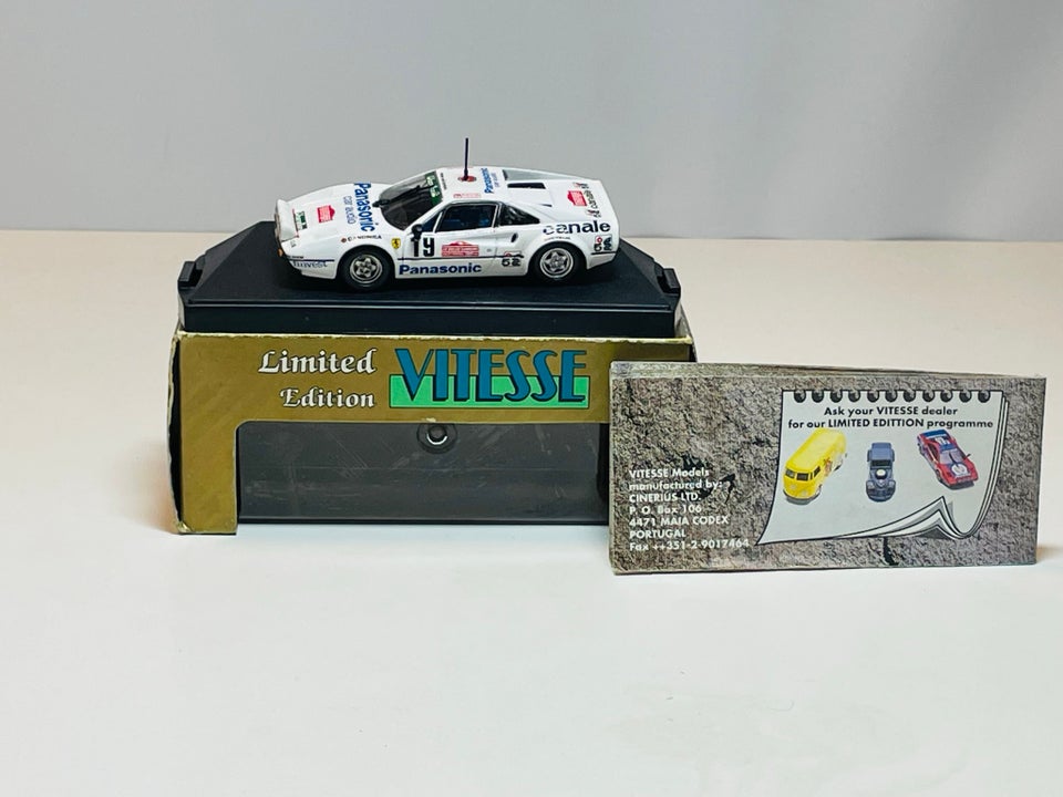 Modelbil, Vitesse Ferrari 308 GTB Panasonic, skala 1:43