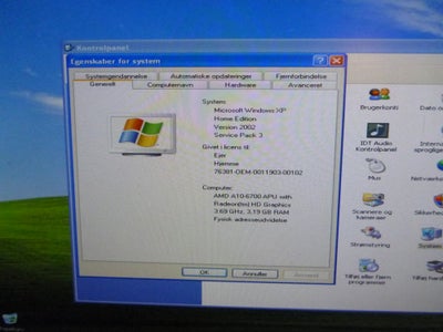 HP, Hurtig XP, 
Reserveret
 XP styresystem, 4 GB ram, 0,160 GB harddisk, God

Hurtig XP maskine. Amd