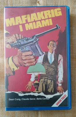 Action, Mafiakrig i miami, instruktør Piero regnoli, Tidligere udlejnings vhs kassette fra Breien vi
