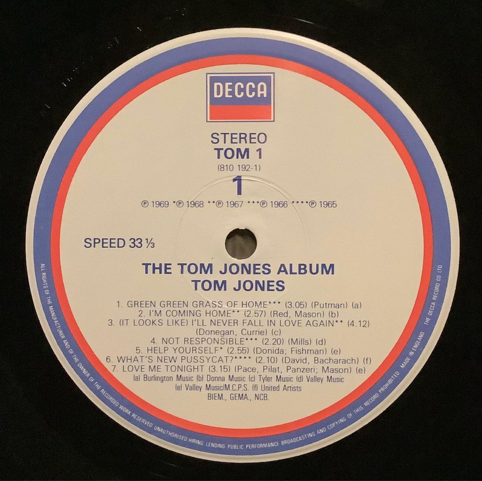 LP, Tom Jones, Greatest hits